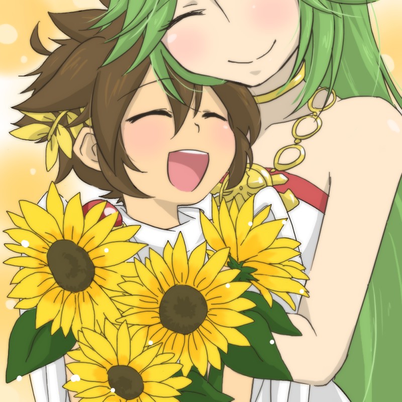 palutena and pit (kid icarus and 1 more) drawn by mayoneco