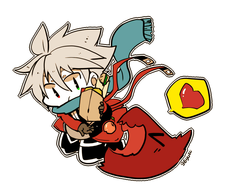 ragna the bloodedge and dead spike (blazblue) drawn by kuro_yuzu