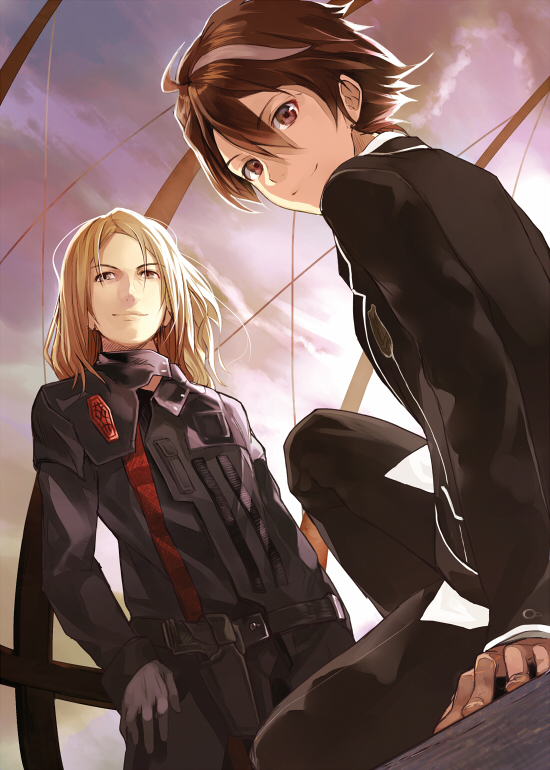 ouma shuu and tsutsugami gai (guilty crown) drawn by shirabi
