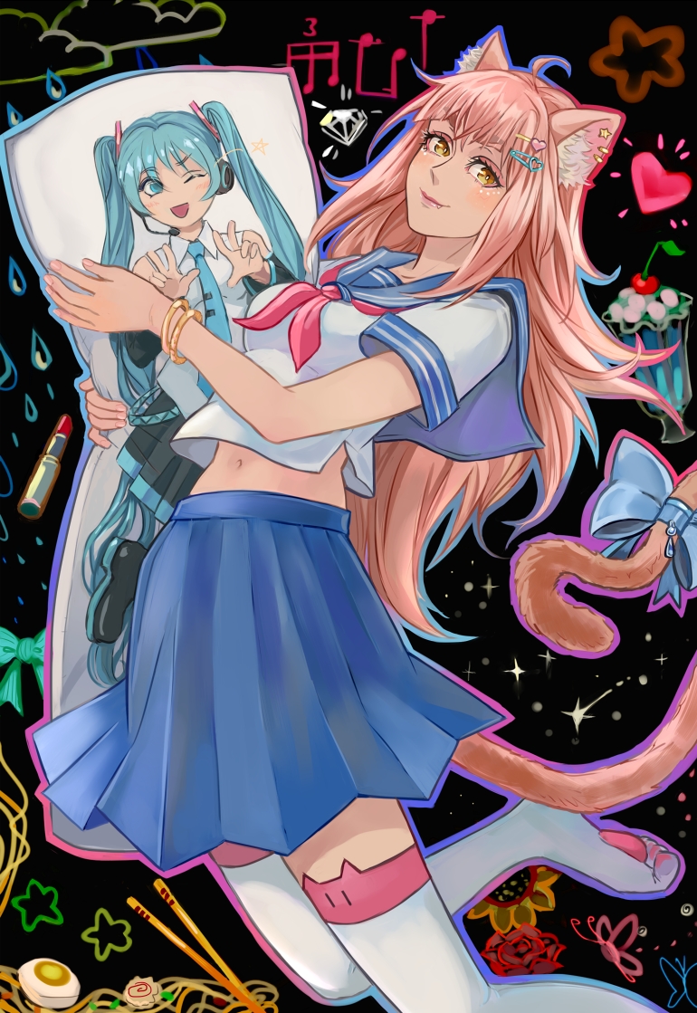hatsune miku (vocaloid and 1 more) drawn by vasiliy-plumber