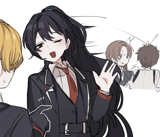 sinclair, hong lu, heathcliff, and rodion (project moon and 1 more) drawn by teto_(trrskonb)