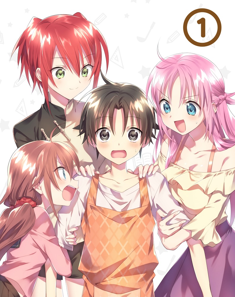 saotome atena, nagumo koushi, kouroya sutea, and senshou kiriya (megami-ryou no ryoubo-kun) drawn by hinotta