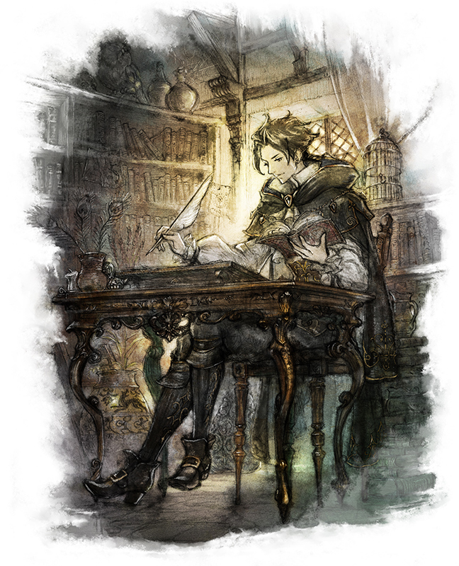 cyrus albright (octopath traveler and 2 more) drawn by ikusy