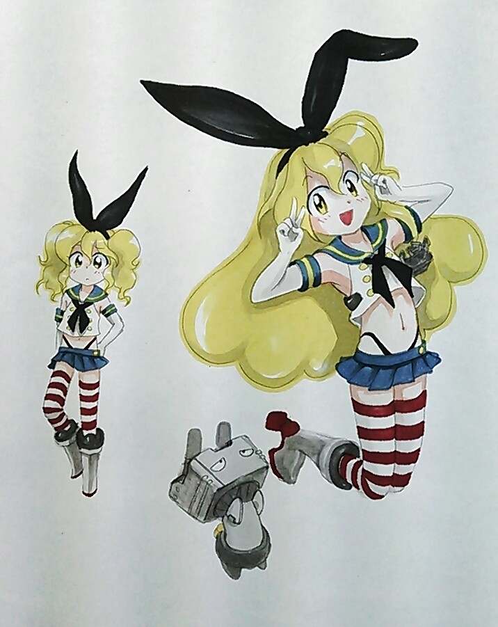 shimakaze, rensouhou-chan, kitashirakawa chiyuri, ellen, and sokrates (touhou and 1 more) drawn by shu_(loveeater)