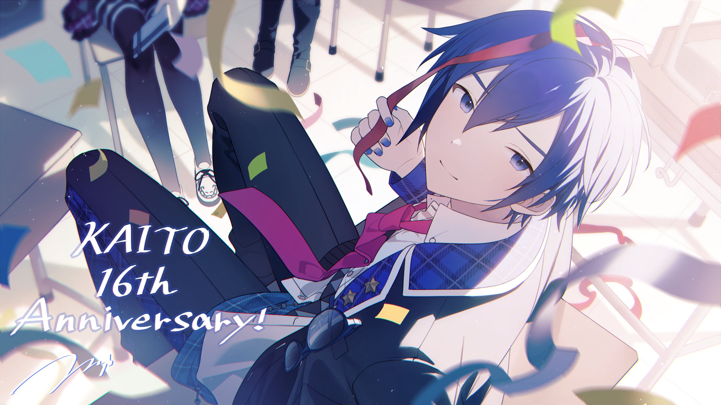 Hatsune Miku Megurine Luka And Kaito Vocaloid And 1 More Drawn By Heiwa Murasiho Danbooru