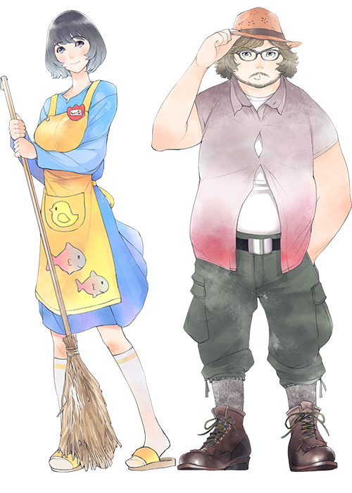 shiina mayuri and hashida itaru (steins;gate and 1 more) drawn by yoshida_tadasu