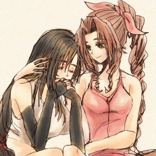 tifa lockhart and aerith gainsborough (final fantasy and 1 more) drawn by yadoso