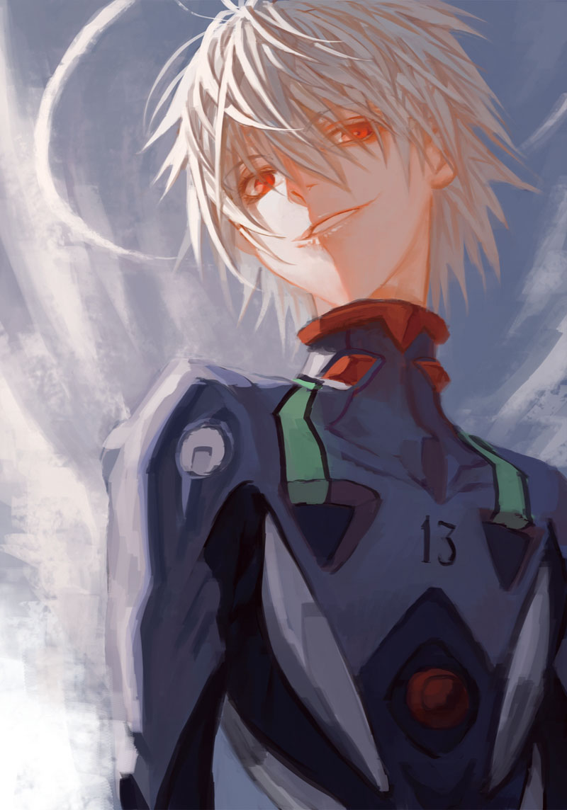 nagisa kaworu (neon genesis evangelion and 2 more) drawn by shaliva