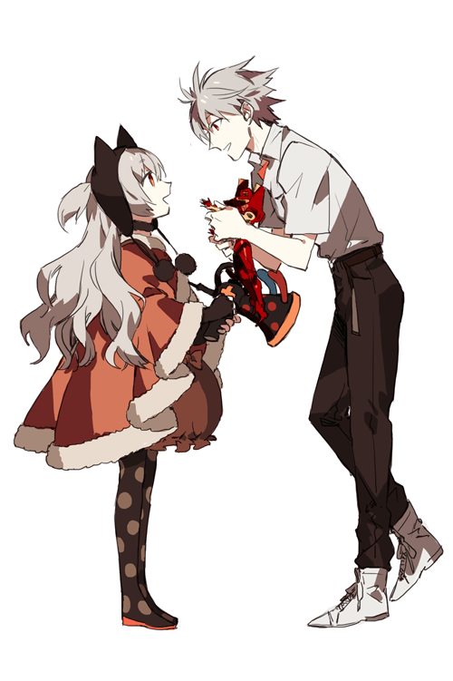 nagisa kaworu, momoe nagisa, and eva 02 (mahou shoujo madoka magica and 2 more) drawn by starshadowmagician