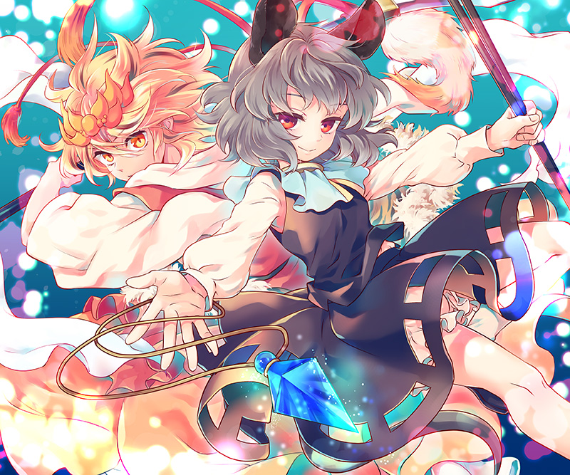 nazrin and toramaru shou (touhou) drawn by tomobe_kinuko