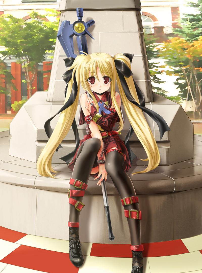 fate testarossa and bardiche (lyrical nanoha and 1 more) drawn by tnonizyou