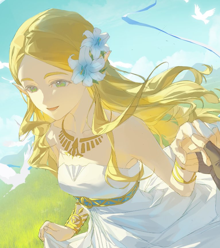 link and princess zelda (the legend of zelda and 1 more) drawn by yun_(dl2n5c7kbh8ihcx)