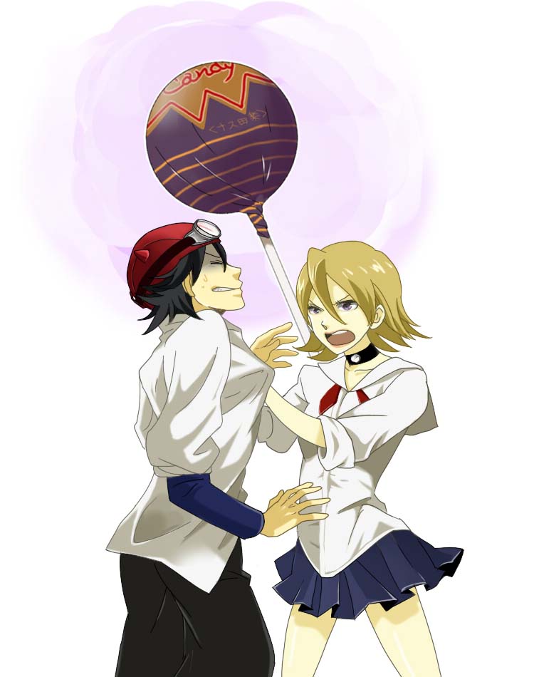 onizuka hime and fujisaki yuusuke (sket dance) drawn by regain