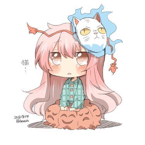 hata no kokoro (touhou) drawn by rebecca_(keinelove)