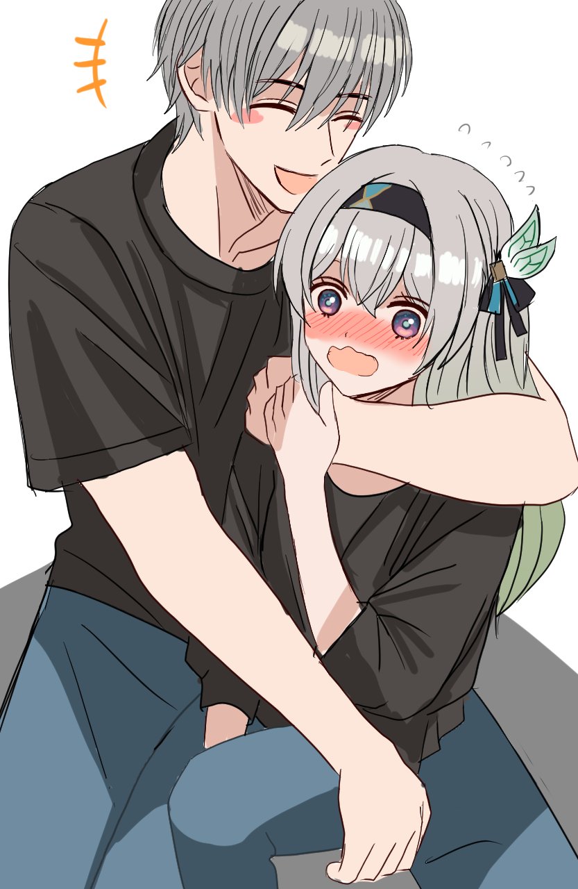 trailblazer, firefly, and caelus (honkai and 1 more) drawn by hyohls2_(hamao3o)