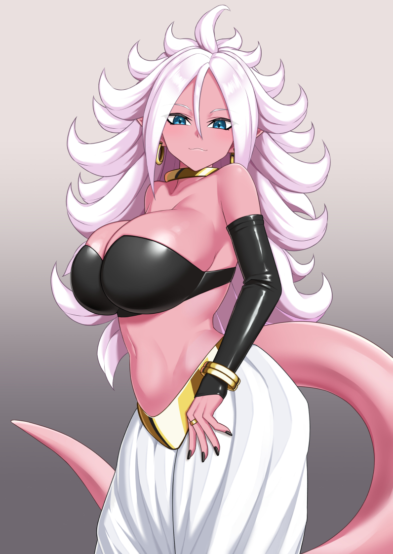android 21 and majin android 21 (dragon ball and 1 more) drawn by hi_rontea