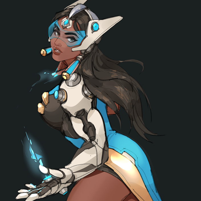 symmetra (overwatch and 1 more) drawn by pydiyudie