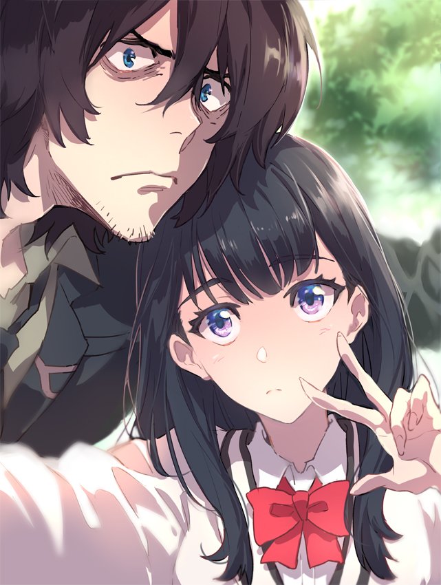 takarada rikka and samurai calibur (gridman universe and 1 more) drawn by geiyajin