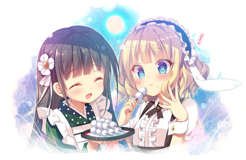 kirima syaro and ujimatsu chiya (gochuumon wa usagi desu ka?) drawn by mitsumomo_mamu