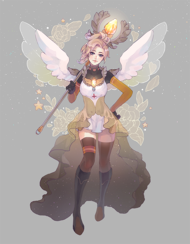mercy (overwatch and 1 more) drawn by rose_(jaakotodile)