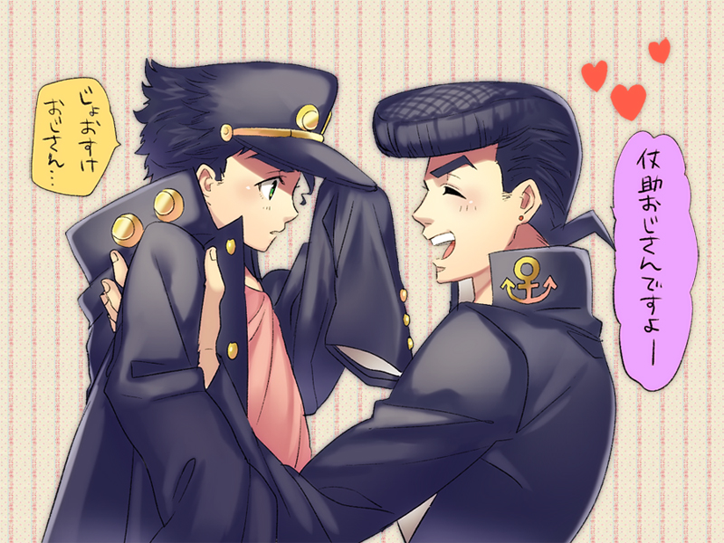 kujo jotaro and higashikata josuke (jojo no kimyou na bouken and 1 more) drawn by shiron_(shiro_n)