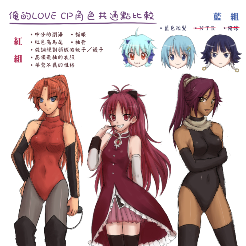 miki sayaka, sakura kyoko, shihouin yoruichi, sui-feng, mimi, and 1 more (mahou shoujo madoka magica and 2 more) drawn by shizuhime