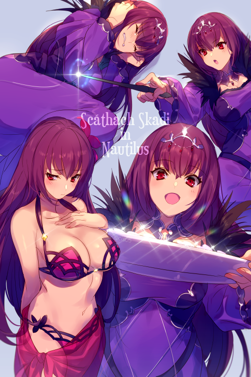 scathach and scathach skadi (fate and 1 more) drawn by echo_(circa)