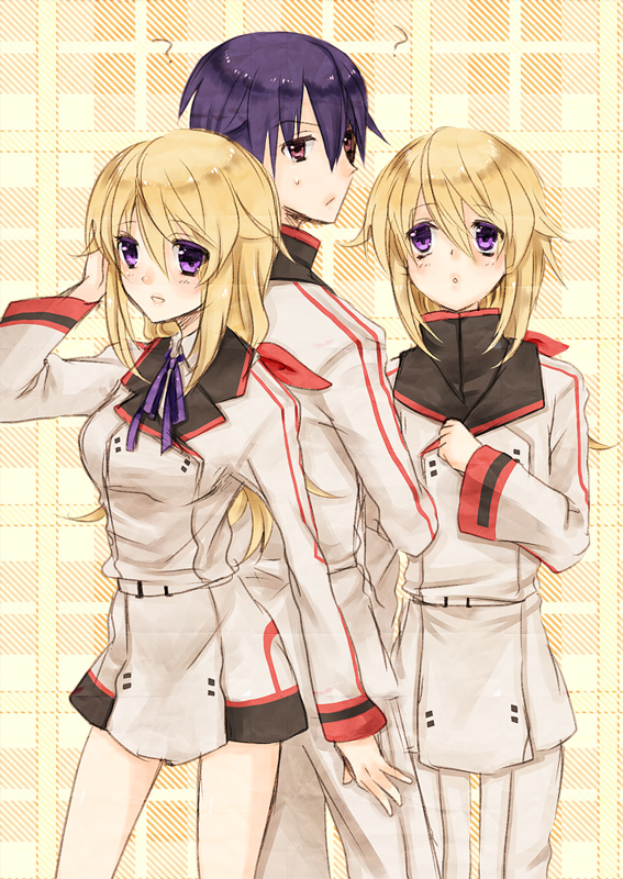 charlotte dunois and orimura ichika (infinite stratos) drawn by omino_(rjt)