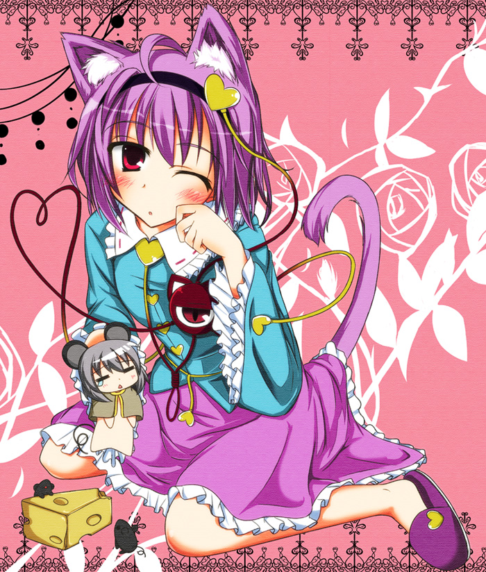 komeiji satori and nazrin (touhou) drawn by yuuma_(noel)