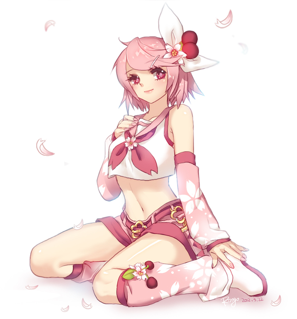 kagamine rin and sakura rin (vocaloid) drawn by matsuki_ringo