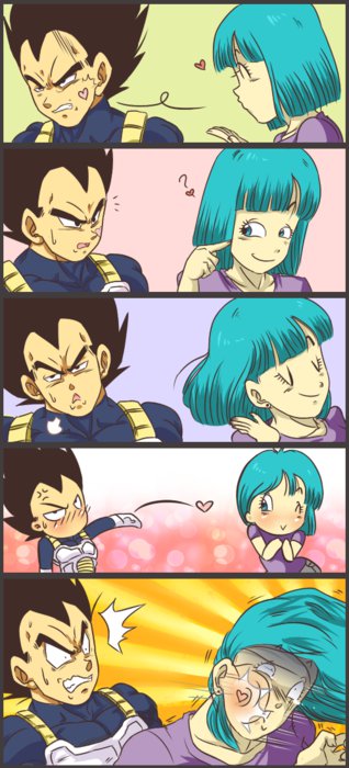 vegeta and bulma (dragon ball and 1 more) drawn by mamacharms