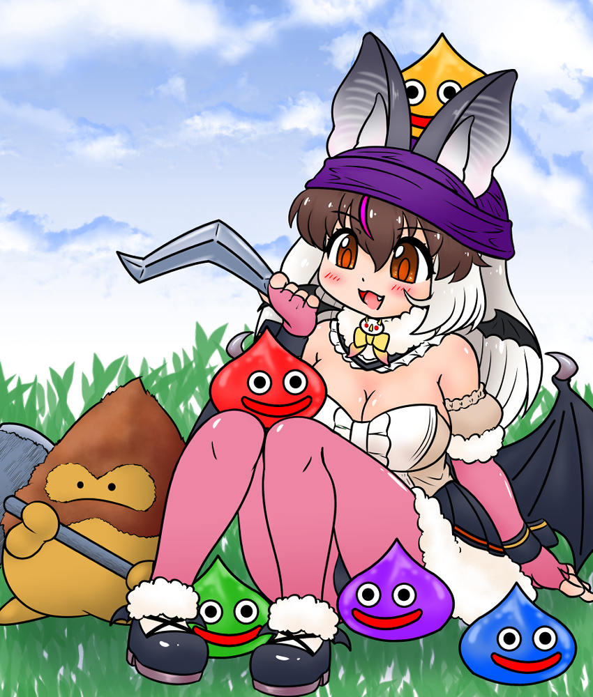 brown long-eared bat (kemono friends and 3 more) drawn by edamamezooooo
