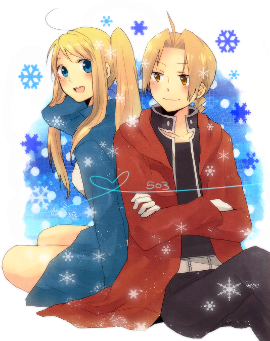 edward elric and winry rockbell (fullmetal alchemist) drawn by pocky1202