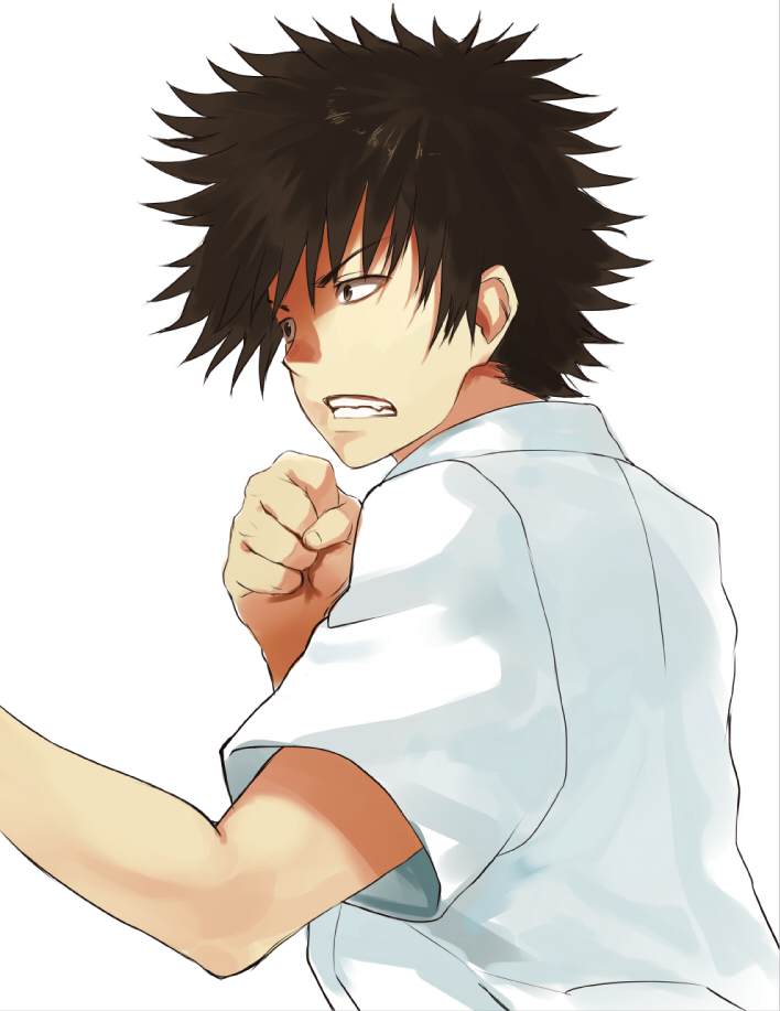 kamijou touma (toaru majutsu no index) drawn by shirabi