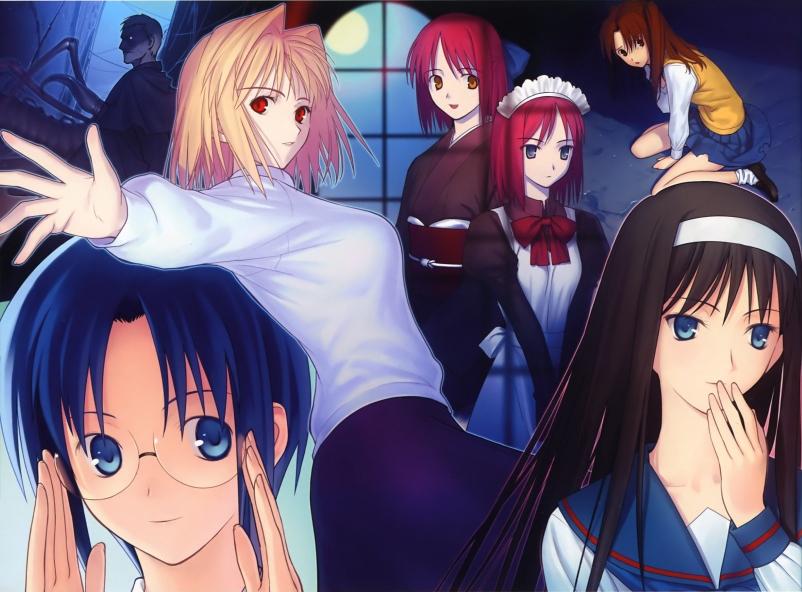 arcueid brunestud, ciel, tohno akiha, kohaku, hisui, and 2 more (tsukihime) drawn by koyama_hirokazu