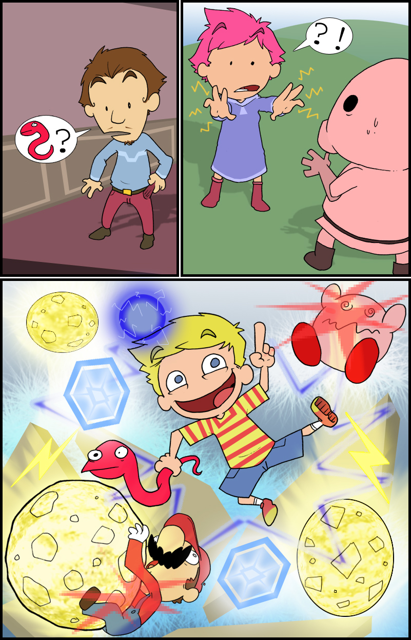 kirby, mario, lucas, kumatora, duster, and 2 more (mario and 5 more) drawn by gabe27c