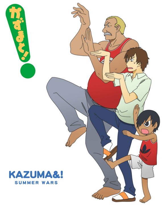 ikezawa kazuma, koiso kenji, and ikezawa mansuke (yotsubato! and 1 more) drawn by c_(neta)