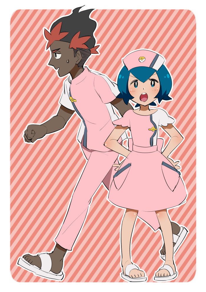 lana and kiawe (pokemon and 1 more) drawn by djmn_c