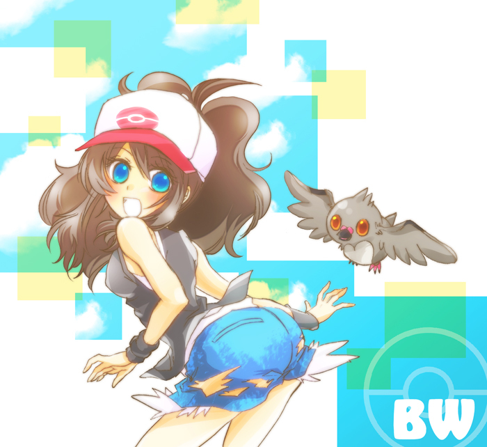 hilda and pidove (pokemon and 1 more) drawn by katsuki