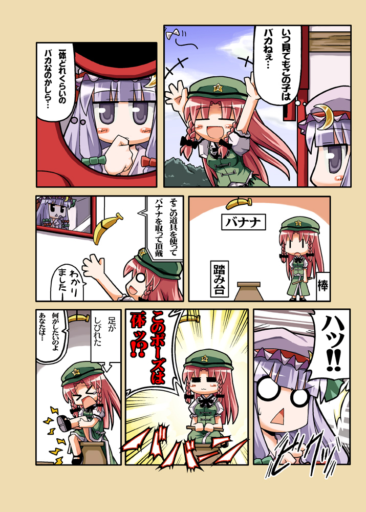 patchouli knowledge and hong meiling (touhou) drawn by herada_mitsuru
