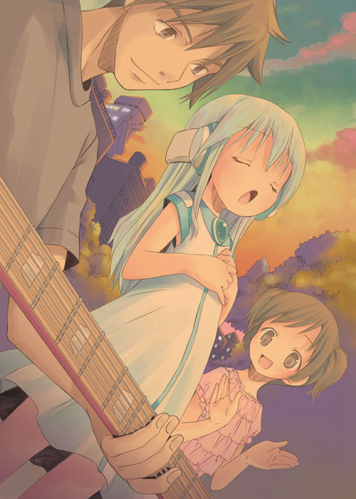 flower, keiichirou, and noriko (kowarekake no orgel) drawn by pop_(electromagneticwave)