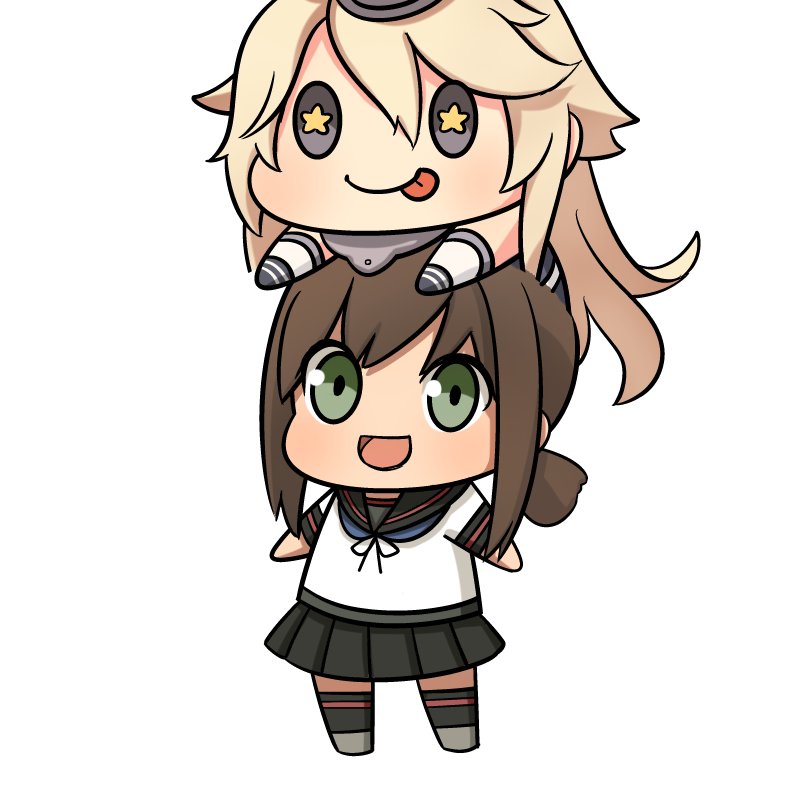 fubuki, iowa, and fubuki kai ni (kantai collection) drawn by kagami_kino