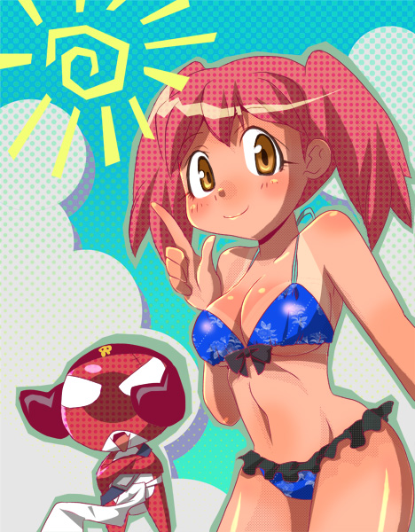hinata natsumi and giroro (keroro gunsou) drawn by asami