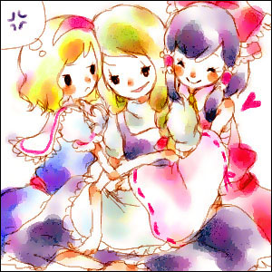 hakurei reimu, kirisame marisa, and alice margatroid (touhou) drawn by mana_(artist)