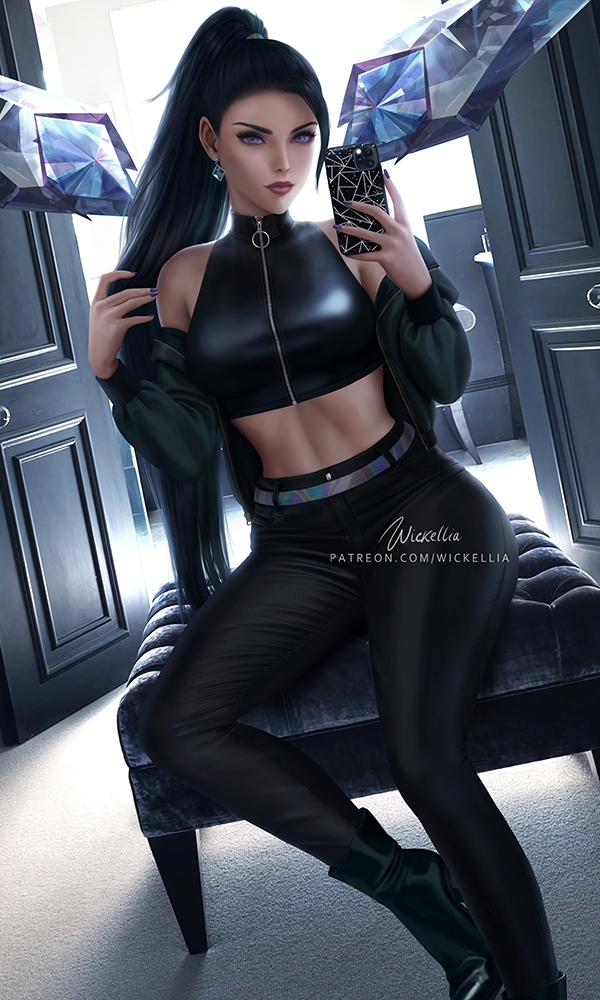 kai'sa, k/da all out kai'sa, and the baddest kai'sa (league of legends) drawn by wickellia