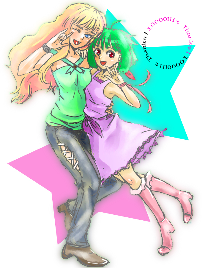 sheryl nome and ranka lee (macross and 1 more) drawn by ririclub
