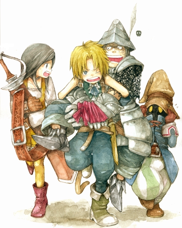 zidane tribal, garnet til alexandros xvii, vivi ornitier, adelbert steiner, and summoner (final fantasy and 1 more) drawn by ina_(gonsora)