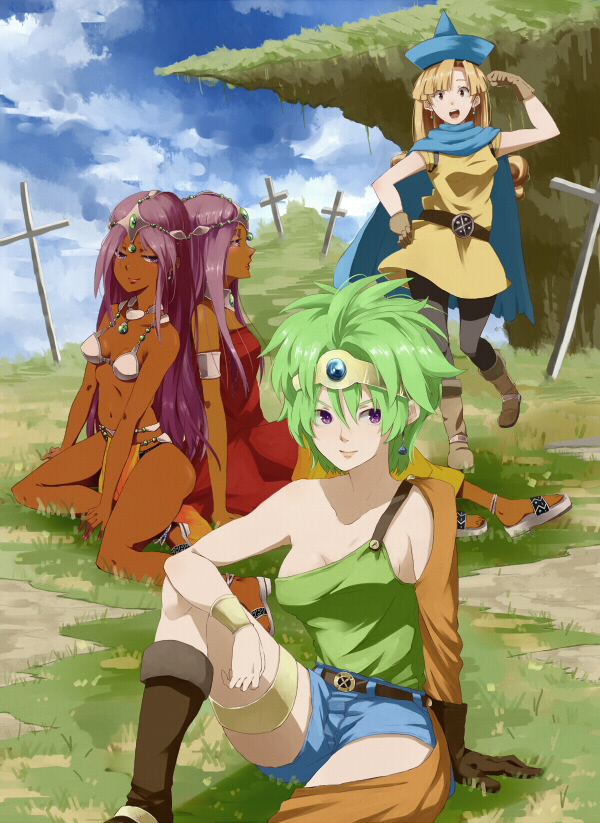 manya, alena, minea, and heroine (dragon quest and 1 more) drawn by n_i_n_o