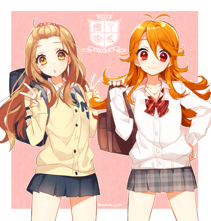 usuta sumire and aihara miu (tokyo 7th sisters) drawn by sakura_yuki_(clochette)