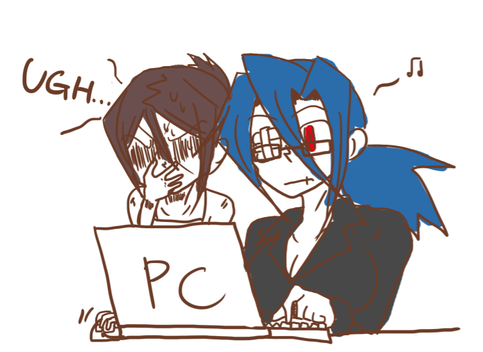 valentine and painwheel (skullgirls and 1 more) drawn by nyoro_mutou